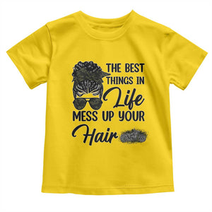 Funny Biker Woman Toddler T Shirt The Best Things In Life Mess Up Your Hair TS14 Daisy Print Your Wear