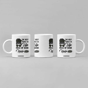 Funny Biker Woman Coffee Mug The Best Things In Life Mess Up Your Hair TS14 Print Your Wear