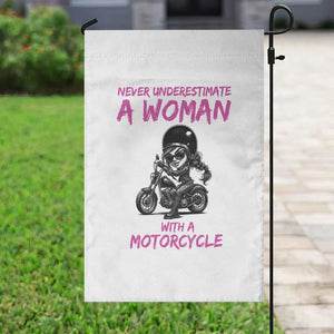 Funny Biker Woman Garden Flag Never Underestimate A Women On A Motorcycle TS14 Print Your Wear
