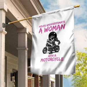 Funny Biker Woman Garden Flag Never Underestimate A Women On A Motorcycle TS14 Print Your Wear