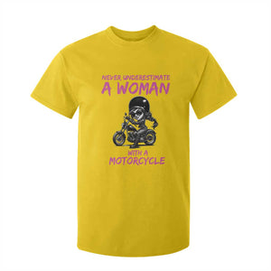 Funny Biker Woman T Shirt For Kid Never Underestimate A Women On A Motorcycle TS14 Daisy Print Your Wear