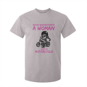 Funny Biker Woman T Shirt For Kid Never Underestimate A Women On A Motorcycle TS14 Ice Gray Print Your Wear
