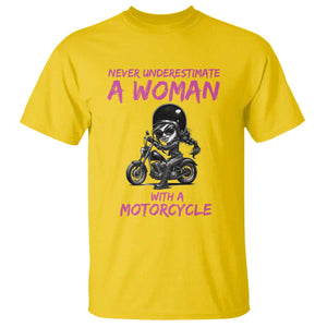 Funny Biker Woman T Shirt Never Underestimate A Women On A Motorcycle TS14 Daisy Print Your Wear