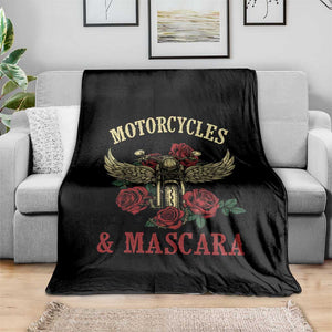 Motorcycle Women Biker Throw Blanket Motorcycles And Mascara Roses TS14 Print Your Wear