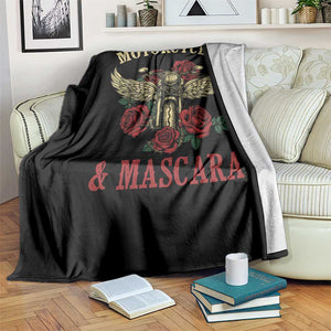Motorcycle Women Biker Throw Blanket Motorcycles And Mascara Roses TS14 Print Your Wear
