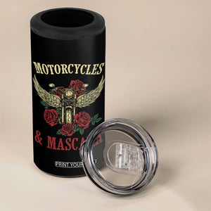 Motorcycle Women Biker 4 in 1 Can Cooler Tumbler Motorcycles And Mascara Roses TS14 Print Your Wear