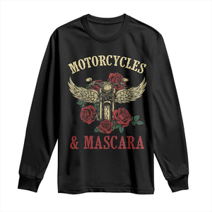Motorcycle Women Biker Long Sleeve Shirt Motorcycles And Mascara Roses TS14 Black Print Your Wear