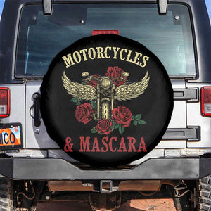 Motorcycle Women Biker Spare Tire Cover Motorcycles And Mascara Roses TS14 No hole Black Print Your Wear