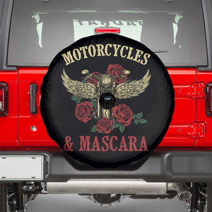 Motorcycle Women Biker Spare Tire Cover Motorcycles And Mascara Roses TS14 Black Print Your Wear