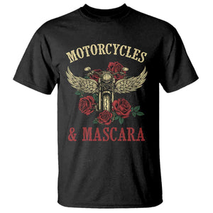 Motorcycle Women Biker T Shirt Motorcycles And Mascara Roses TS14 Black Print Your Wear