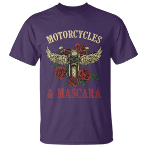 Motorcycle Women Biker T Shirt Motorcycles And Mascara Roses TS14 Purple Print Your Wear