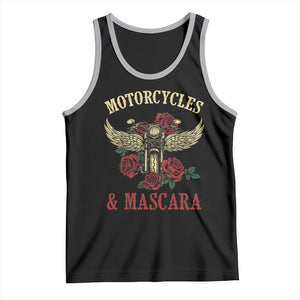 Motorcycle Women Biker Tank Top Motorcycles And Mascara Roses TS14 Black Athletic Heather Print Your Wear