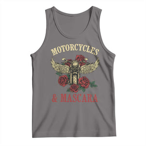 Motorcycle Women Biker Tank Top Motorcycles And Mascara Roses TS14 Deep Heather Print Your Wear