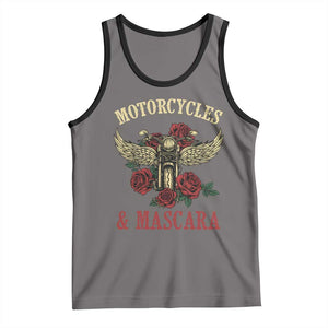 Motorcycle Women Biker Tank Top Motorcycles And Mascara Roses TS14 Deep Heather Black Print Your Wear