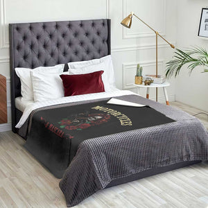 Skeleton Motorcycle Biker Throw Blanket Motorcycles And Mascara Roses TS14 Print Your Wear
