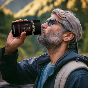 Skeleton Motorcycle Biker 4 in 1 Can Cooler Tumbler Motorcycles And Mascara Roses TS14 Print Your Wear