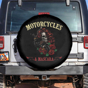 Skeleton Motorcycle Biker Spare Tire Cover Motorcycles And Mascara Roses TS14 No hole Black Print Your Wear