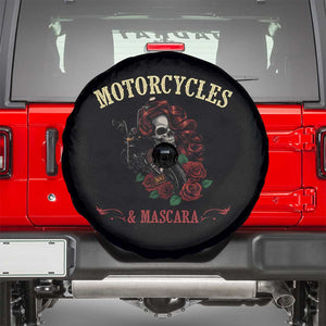 Skeleton Motorcycle Biker Spare Tire Cover Motorcycles And Mascara Roses TS14 Black Print Your Wear