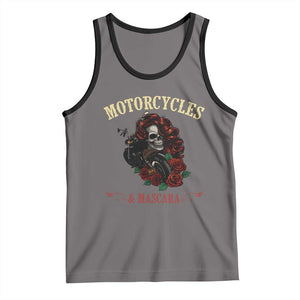 Skeleton Motorcycle Biker Tank Top Motorcycles And Mascara Roses TS14 Deep Heather Black Print Your Wear