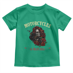 Skeleton Motorcycle Biker Toddler T Shirt Motorcycles And Mascara Roses TS14 Irish Green Print Your Wear