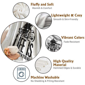 Funny Motorcycle Biker Throw Blanket Life Is Better When You Ride TS14 Print Your Wear