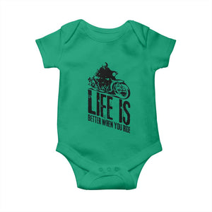 Funny Motorcycle Biker Baby Onesie Life Is Better When You Ride TS14 Irish Green Print Your Wear