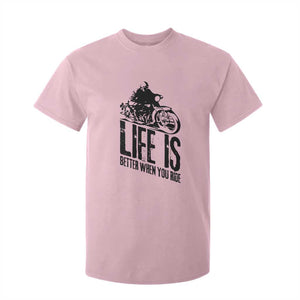 Funny Motorcycle Biker T Shirt For Kid Life Is Better When You Ride TS14 Light Pink Print Your Wear