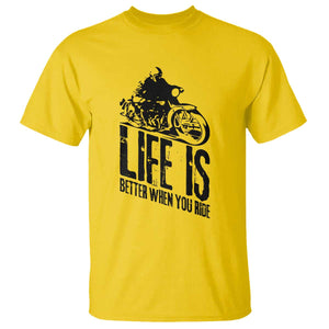 Funny Motorcycle Biker T Shirt Life Is Better When You Ride TS14 Daisy Print Your Wear