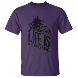 Funny Motorcycle Biker T Shirt Life Is Better When You Ride TS14 Purple Print Your Wear