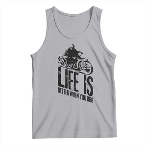 Funny Motorcycle Biker Tank Top Life Is Better When You Ride TS14 Athletic Heather Print Your Wear