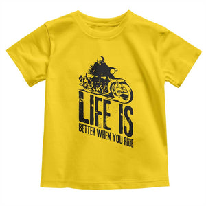 Funny Motorcycle Biker Toddler T Shirt Life Is Better When You Ride TS14 Daisy Print Your Wear