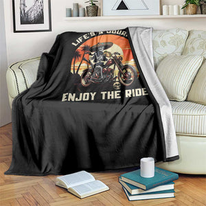 Funny Skeleton Mexican Motorcycle Biker Throw Blanket Life Is A Journey Enjoy the Ride TS14 Print Your Wear