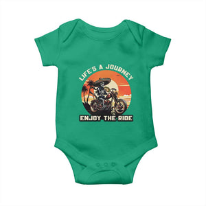 Funny Skeleton Mexican Motorcycle Biker Baby Onesie Life Is A Journey Enjoy the Ride TS14 Irish Green Print Your Wear