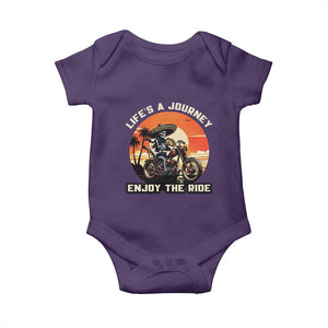 Funny Skeleton Mexican Motorcycle Biker Baby Onesie Life Is A Journey Enjoy the Ride TS14 Purple Print Your Wear