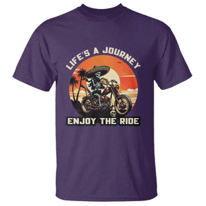 Funny Skeleton Mexican Motorcycle Biker T Shirt Life Is A Journey Enjoy the Ride TS14 Purple Print Your Wear