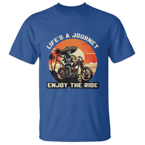 Funny Skeleton Mexican Motorcycle Biker T Shirt Life Is A Journey Enjoy the Ride TS14 Royal Blue Print Your Wear