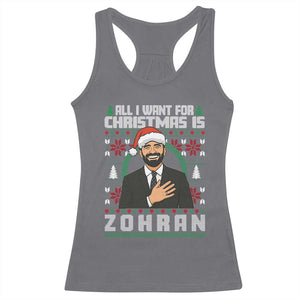Zohran Mamdani Christmas Racerback Tank Top All I Want For Xmas Is New York City TS14 Charcoal Print Your Wear