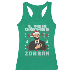 Zohran Mamdani Christmas Racerback Tank Top All I Want For Xmas Is New York City TS14 Irish Green Print Your Wear