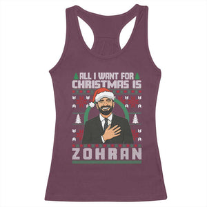 Zohran Mamdani Christmas Racerback Tank Top All I Want For Xmas Is New York City TS14 Maroon Print Your Wear