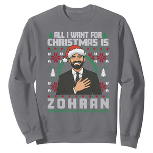 Zohran Mamdani Christmas Sweatshirt All I Want For Xmas Is New York City TS14 Charcoal Print Your Wear