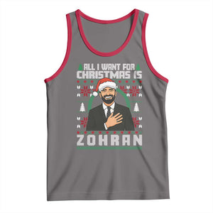 Zohran Mamdani Christmas Tank Top All I Want For Xmas Is New York City TS14 Deep Heather Red Print Your Wear
