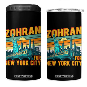 Zohran Mamdani NYC Mayor 4 in 1 Can Cooler Tumbler TS14 One Size: 16 oz Black Print Your Wear