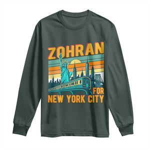 Zohran Mamdani NYC Mayor Long Sleeve Shirt TS14 Dark Forest Green Print Your Wear