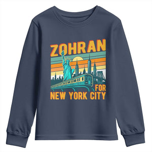 Zohran Mamdani NYC Mayor Youth Sweatshirt TS14 Navy Print Your Wear