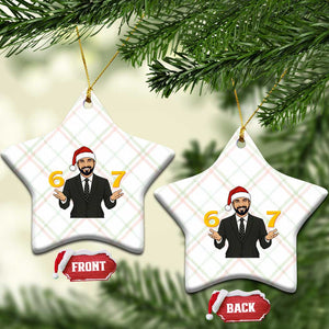 67 Six Seven Zohran Mamdani Christmas Ceramic Ornament - Print Your Wear