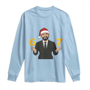 67 Six Seven Zohran Mamdani Christmas Long Sleeve Shirt TS14 Light Blue Print Your Wear