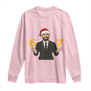 67 Six Seven Zohran Mamdani Christmas Long Sleeve Shirt TS14 Light Pink Print Your Wear