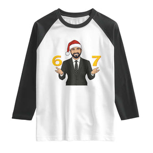 67 Six Seven Zohran Mamdani Christmas Raglan Shirt TS14 White Black Print Your Wear