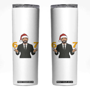 67 Six Seven Zohran Mamdani Christmas Skinny Tumbler TS14 White Print Your Wear