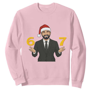67 Six Seven Zohran Mamdani Christmas Sweatshirt TS14 Light Pink Print Your Wear